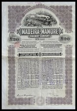 1910 Brazil/USA: Madeira-Mamore Railway Company - £20 Bond (Waterlow & Sons)