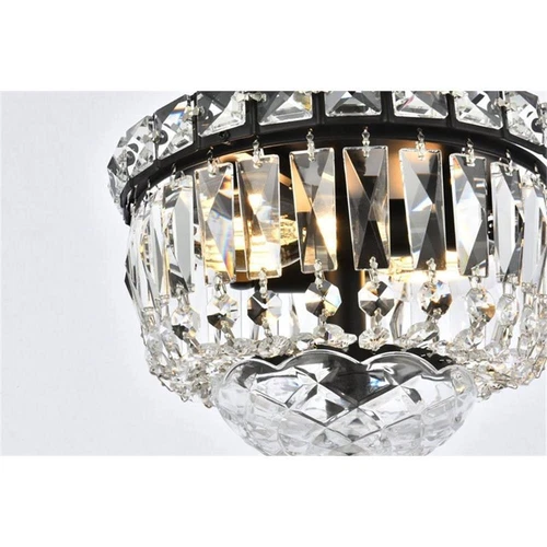 Elegant Lighting Tranquil 8" Metal and Crystal Flush Mount in Black - Picture 6 of 8