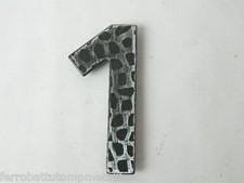 numero civico " 1 " uno in ferro battuto verniciato nero a muro decorazione casa