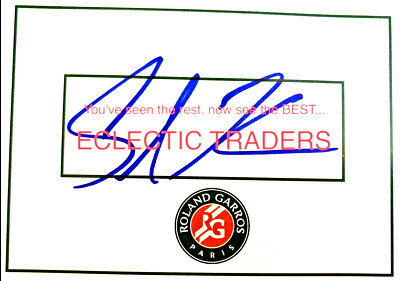 Sebastian Korda SIGNED French Open Tennis Championship card. Novak Nadal Federer