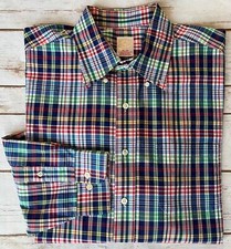 BROOKS BROTHERS GOLDEN FLEECE EGYPTIAN COTTON ITALY USA PLAID SHIRT MENS XL EUC