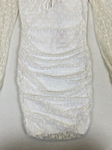 Tiger Mist Moana Bodycon Lace Dress Womens Size Medium White Sheer Sleeves BNWT - Picture 8 of 18