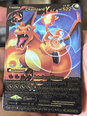 Pokemon Charizard V MO SRL07-03 Full Art Black Foil Fan Art Card