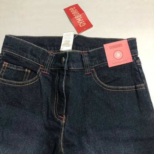 Gymboree Girls Size 9 Jeans NWT Zebra Print Cuffs Dark Wash Denim Pants - Picture 3 of 6