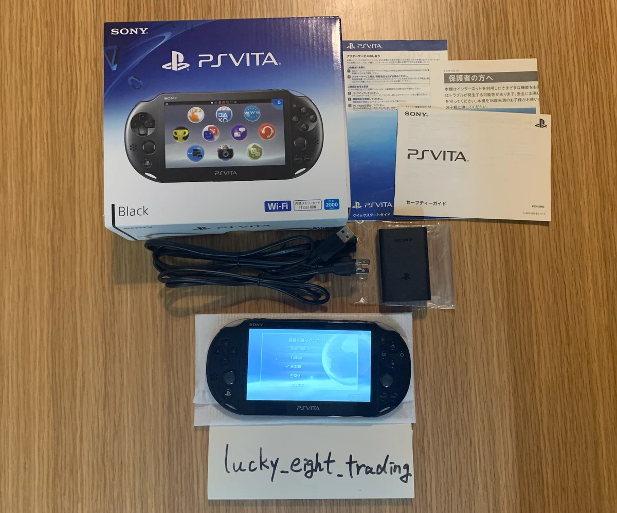 PS Vita Black PCH 2000 ZA11 Console Charger Box PSV Slim [BX]