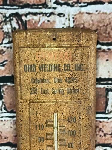 Vintage Metal Thermometer Central Ohio Welding Co. Inc. Columbus Ohio 14" - Picture 2 of 11