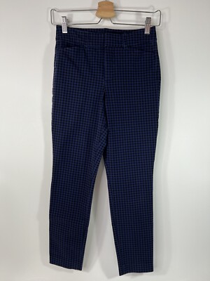 Old Navy Pixie Pants High Rise Secret Slim Pockets Blue Houndstooth Womens 0