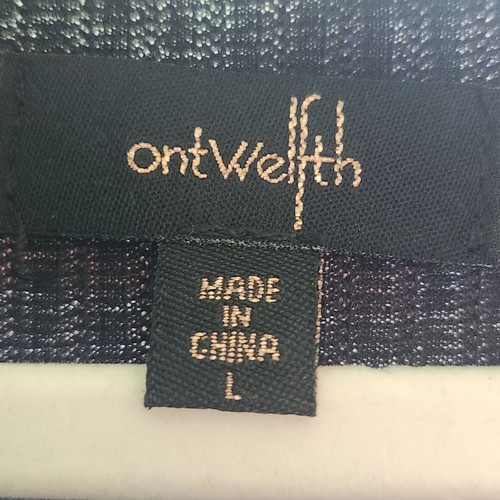 HOLD OntWelfth schwarz Puffärmel gerippt Jersey verzierter Ausschnitt Gr. L - Bild 7 von 7