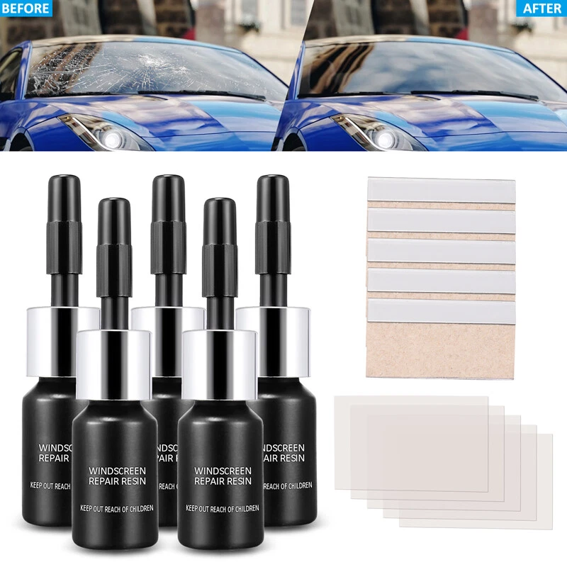 5-Pack Auto Glass Nano Repair Fluid Car Windshield Resin Crack Tool Kit Crack US