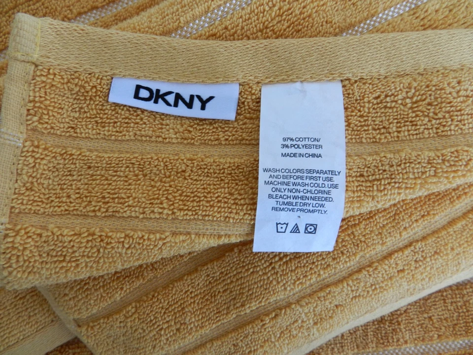 Juego de toallas de mano DKNY 1 (una) baño 2 (dos) rayas doradas amarillas Foto 4 de 4