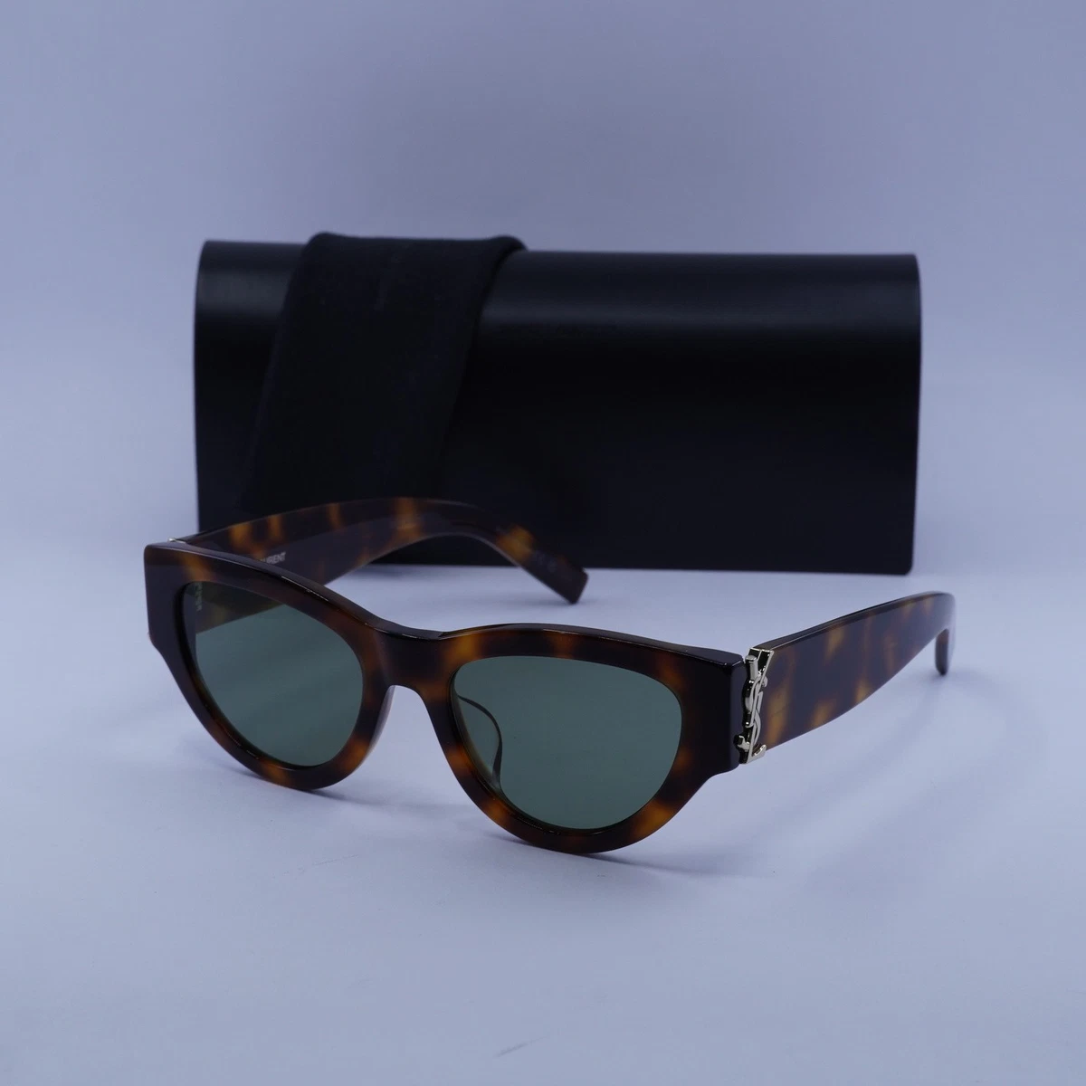 Saint Laurent SL M94/F 002 Cat Eye Sunglasses - Havana/Green Saint Laurent SL M94 Sunglasses - Havana / Green - Tortoise+  main image 3