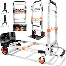 Heavy Duty 3-in-1 Aluminum Folding Hand Truck Dolly Cart - 500Lb Capacity