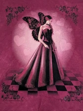 The Mountain Men's T-shirt Burgundy Elegant Fairy Fantasy Leather Tag XL #1349