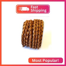 Cords Craft 3mm Braided Leather Cord for Jewelry Making, Round Bolo Braided Leat