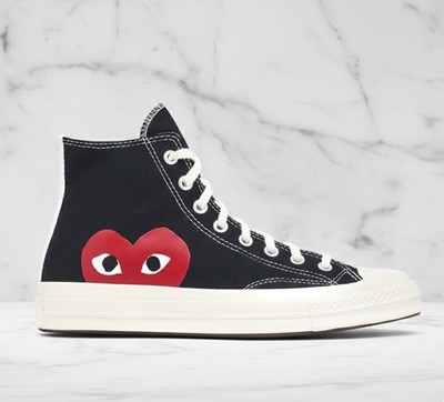 Converse Chuck Taylor CDG Comme Des Garcons All Star 70 Hi Play schwarz Herren Uk 9
