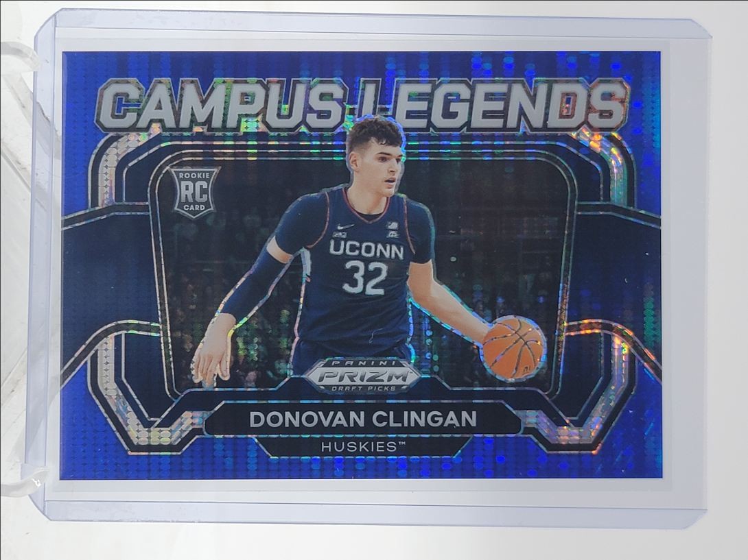 DONOVAN CLINGAN 2024-25 PRIZM DRAFT CAMPUS LEGENDS BLUE PULSAR RC /99 Q4316