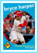 Bryce Harper Custom Made Art Card Philadelphia Phillies 1959 Style