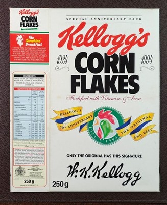 1994 Kellogg s Corn Flakes 70th Anniversary Special Edition Müslischachtel