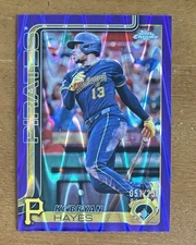 2025 Topps Chrome #196 Ke’Bryan Hayes Purple Raywave Refractor 051/250 Pirates