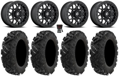 Fuel Tech Bdlk Black 15'' Wheels 28'' Attack 2.0 Tires Can-Am Commander Maverick