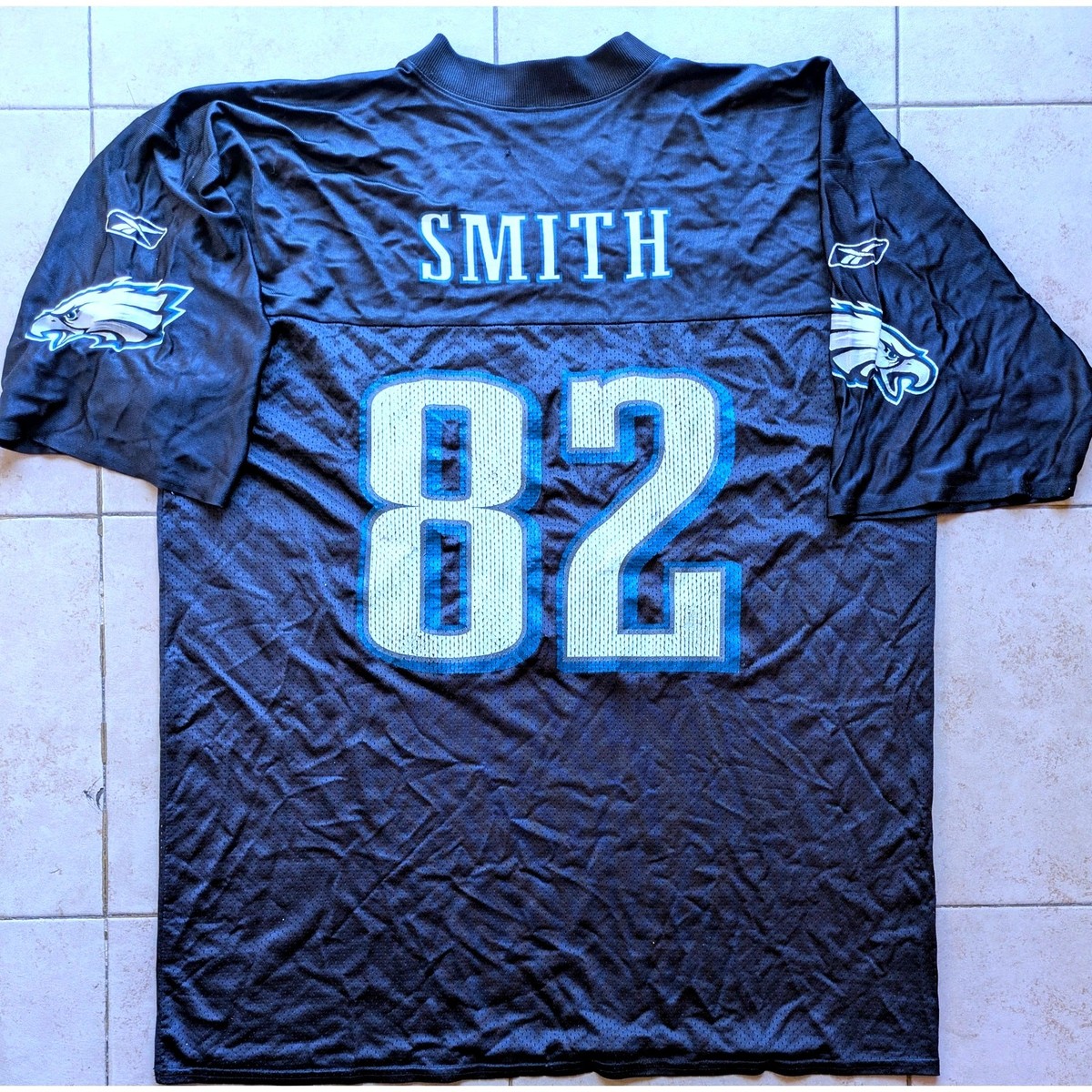 LJ SMITH #82 Philadelphia Eagles 2000s REEBOK jersey XL black NFL