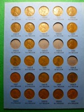 1909-1940 Lincoln Penny 25 Coin Set No 1 Page 2 On Whitman Card Jy31-1930