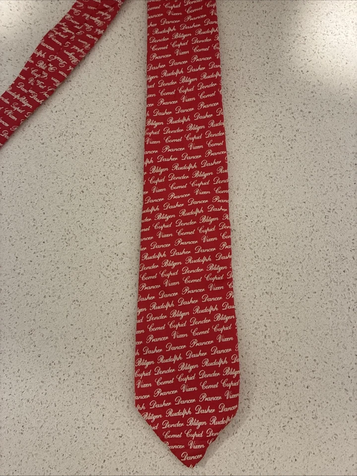 МУЖСКОЙ ГАЛСТУК NEIMAN MARCUS REINDEER RUDOLPH VIXEN РОЖДЕСТВО - Изображение 2 из 4