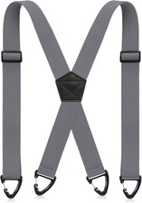 X Back Hidden Suspender 1.5 Inches under Clothing Heavy Duty Work Suspenders for