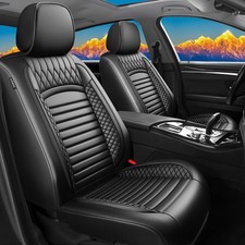 Car Seat Covers Acura TL 2004-2014 Waterproof Leather Airbag Safe Black 2 Front