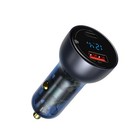 Baseus 65W Fast Charging Car Charger USB Type-C Digital Display QC+PPS