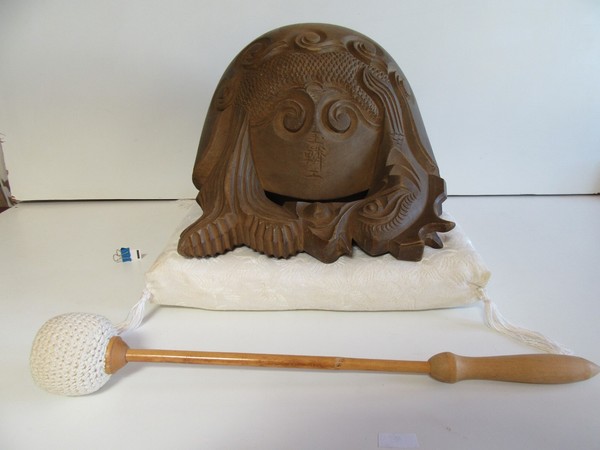 GRAN MOKUGYO BUDISTA ZEN Ø 25 cm DE GYOKUHO JAPONÉS TAMBOR MADERA PEZ CEREMONIA