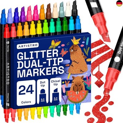 24 Glitter Dual Tip Markers