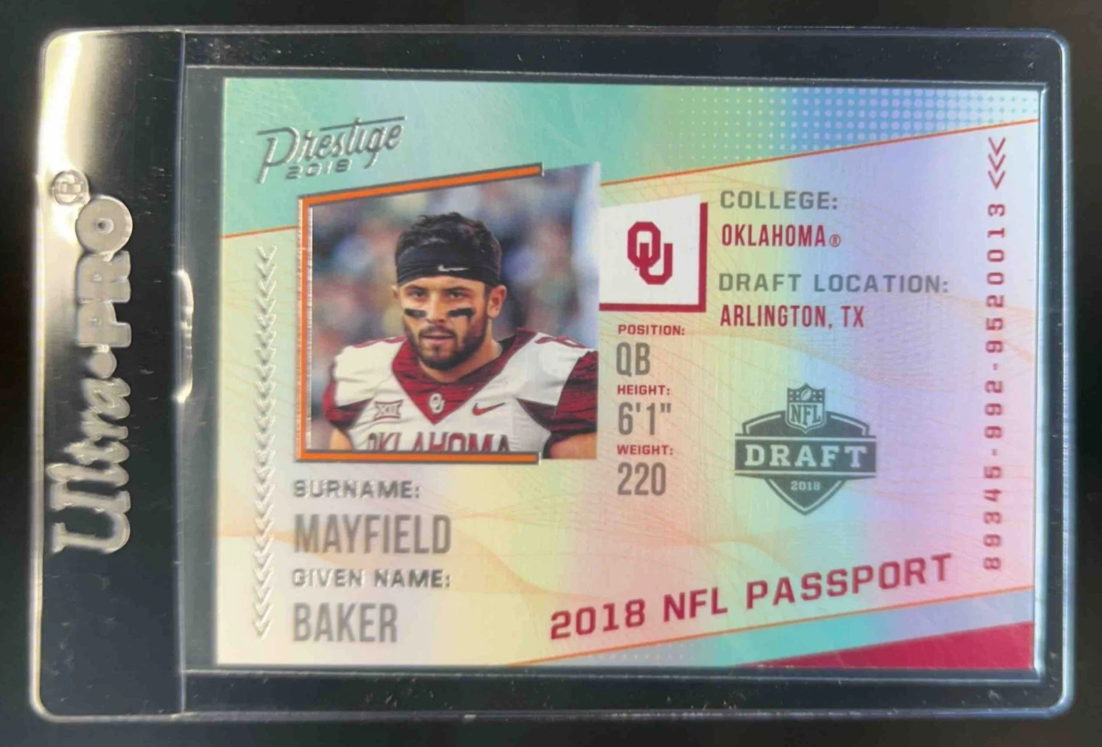 Baker Mayfield trading card