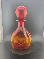 Blenko Handmade Glass 715 Decanter in Tangerine Joel Myers Design