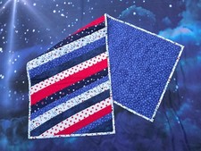 Handmade Quilted Table Runner July 4th Patriotic American Strip Stars Red Blue
