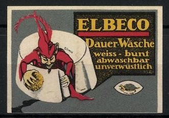 Reklamemarke Elbeco Dauer-Wäsche ist weiss, bunt, abwaschbar und unverwüstlich, 