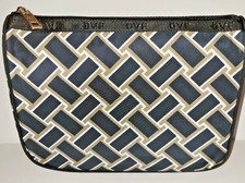 Diane Von Furstenberg Black  Gold Makeup Pouch Travel Bag w Zipper New w/o Tags