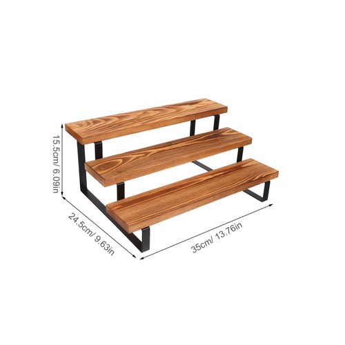  Organizador de estación de café de encimera: estante de madera de 3 niveles para accesorios de café - Imagen 11 de 12