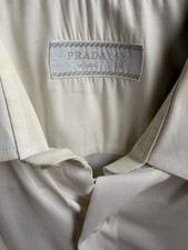 Prada Men  s Pearl White Dress Shirt Button Up Long Sleeve Size 45/18 XXL