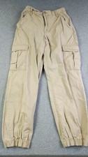 Aeropostale Beige Cargo Pants Elastic Waist and Cuffs Women's Sz 2