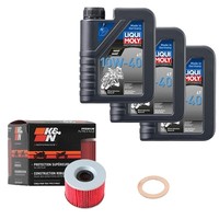 K&N ÖLfilter Set Liquimoly 10W-40 3L FüR Kawasaki GPZ 600 R Ninja ZX600A Bj.1988