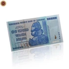 Zimbabwe 100 Trillion Dollars Silver Foil Banknote Coloured
