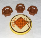 Vintage Fisher Price Little People Checkers Table & Chairs