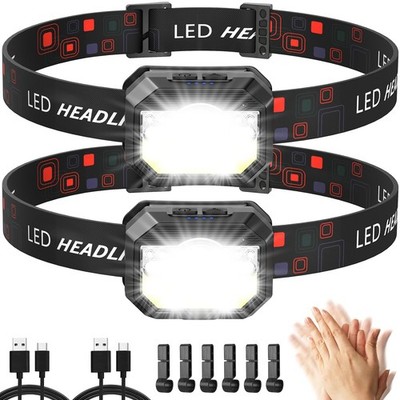 Stirnlampe LED Wiederaufladbar MLIAIMCE 2 Stück 2000 Lumens Superhell Sensor