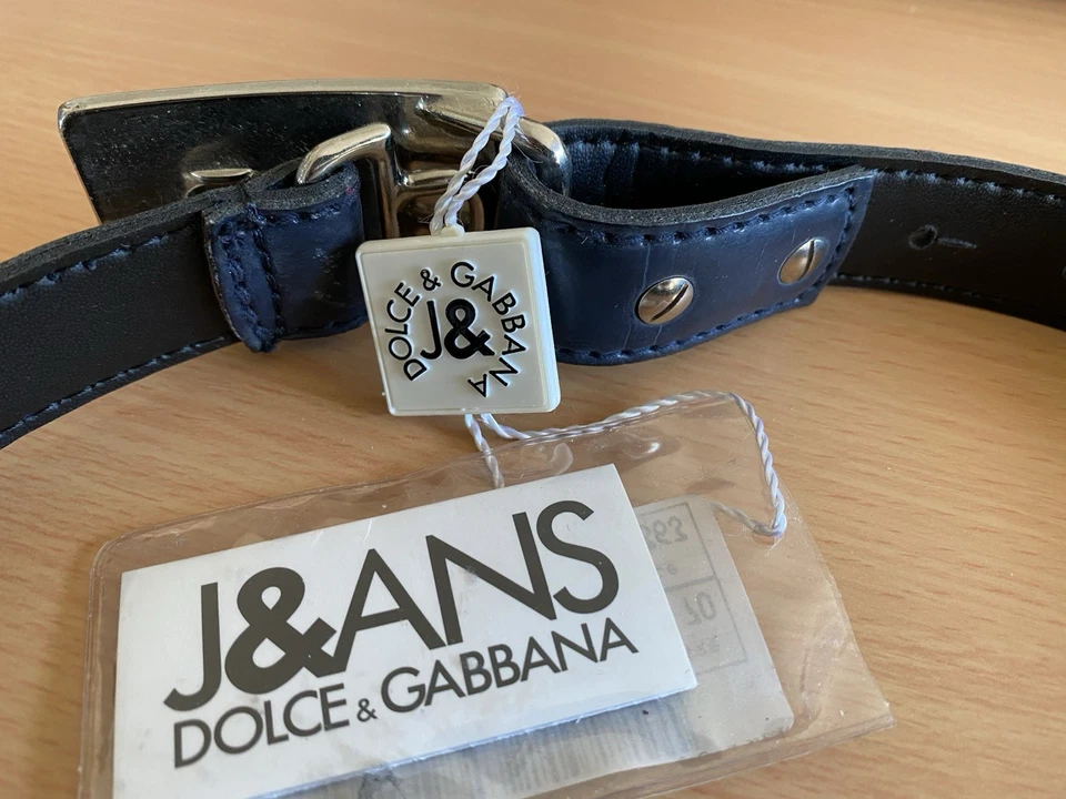 Cinturón Dolce Gabbana J&ANS Azul Marino Cintura Con Hebilla Talla 70 Auténtico Nuevo con etiquetas Foto 4 de 4