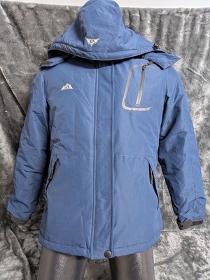 Latest Vogue Men s Waterproof Winter Jacket Hooded Fleece Lined Blue Size M