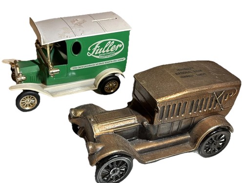 2 Vintage Banthrico And Golden Car Coin Banks- 1970’s
