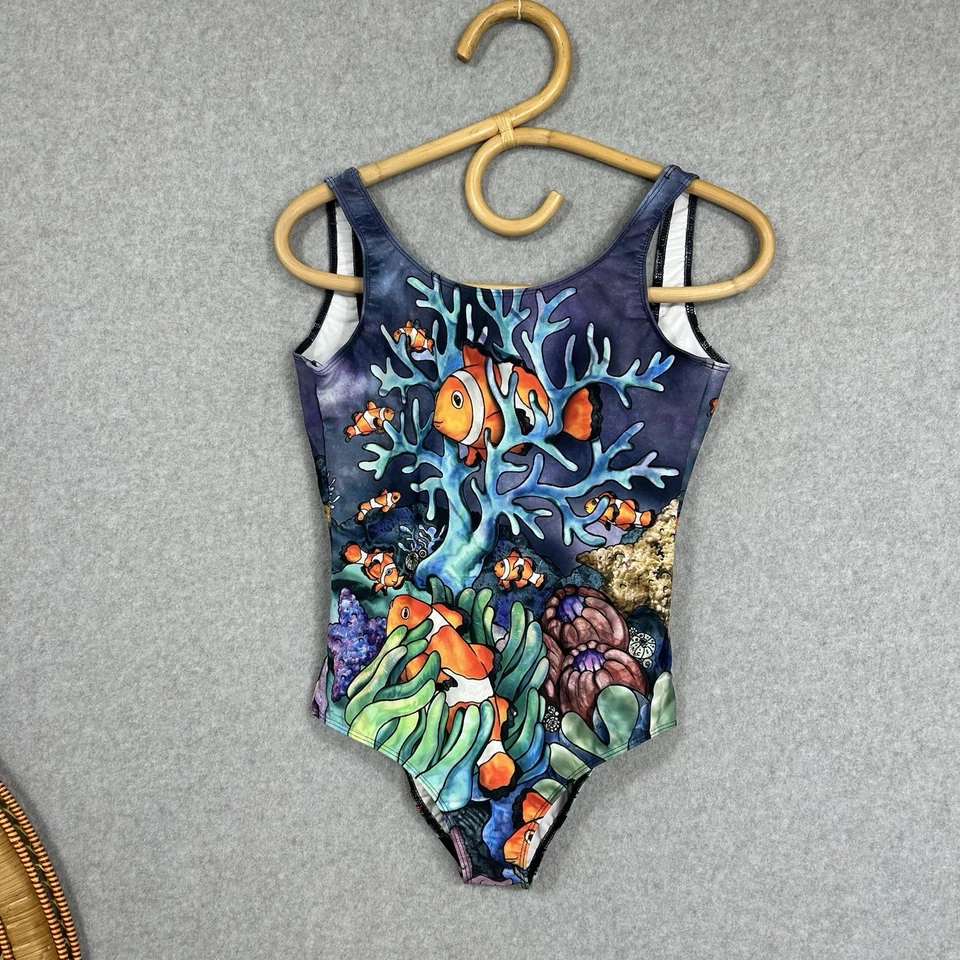 Eagle Rock Werkshop One Piece Swimsuit Size S Coral Reef Nemo Fish Made In USA