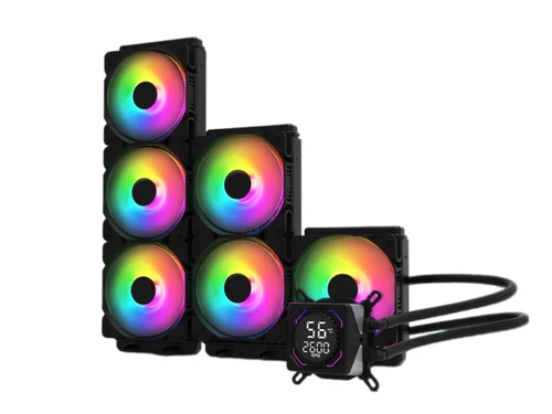GAMEPOWER Square ARGB CPU Wasserkühler 120/240/360mm Intel AMD AIO RPM-Anzeige