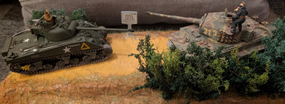 Diorama 1:35 gebaut Sherman Firefly vs. Tiger I